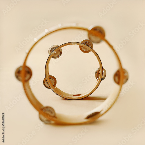 Wooden tambourines - percussion orff instrument
 photo