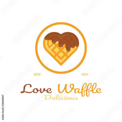 waffle logo simple illustration design,for pastry shop,emblem,badge,bakery business,pastry,bakery,vector