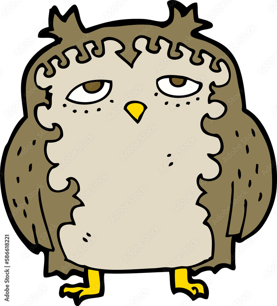 Fototapeta premium cartoon wise old owl