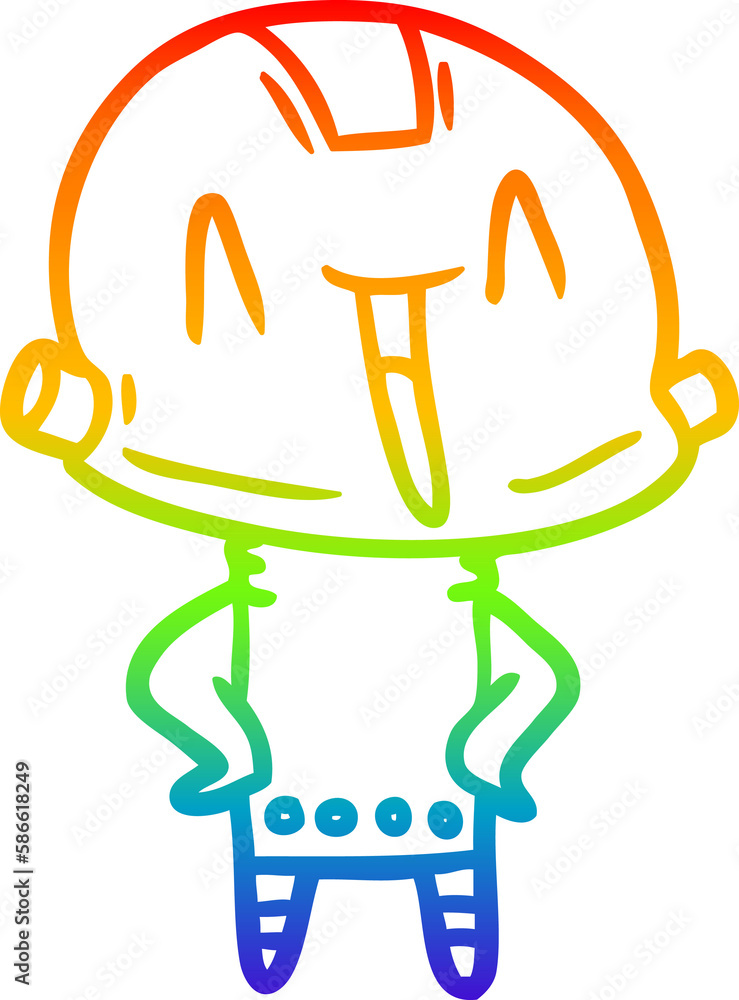 rainbow gradient line drawing cartoon robot rainbow gradient line drawing cartoon robot
