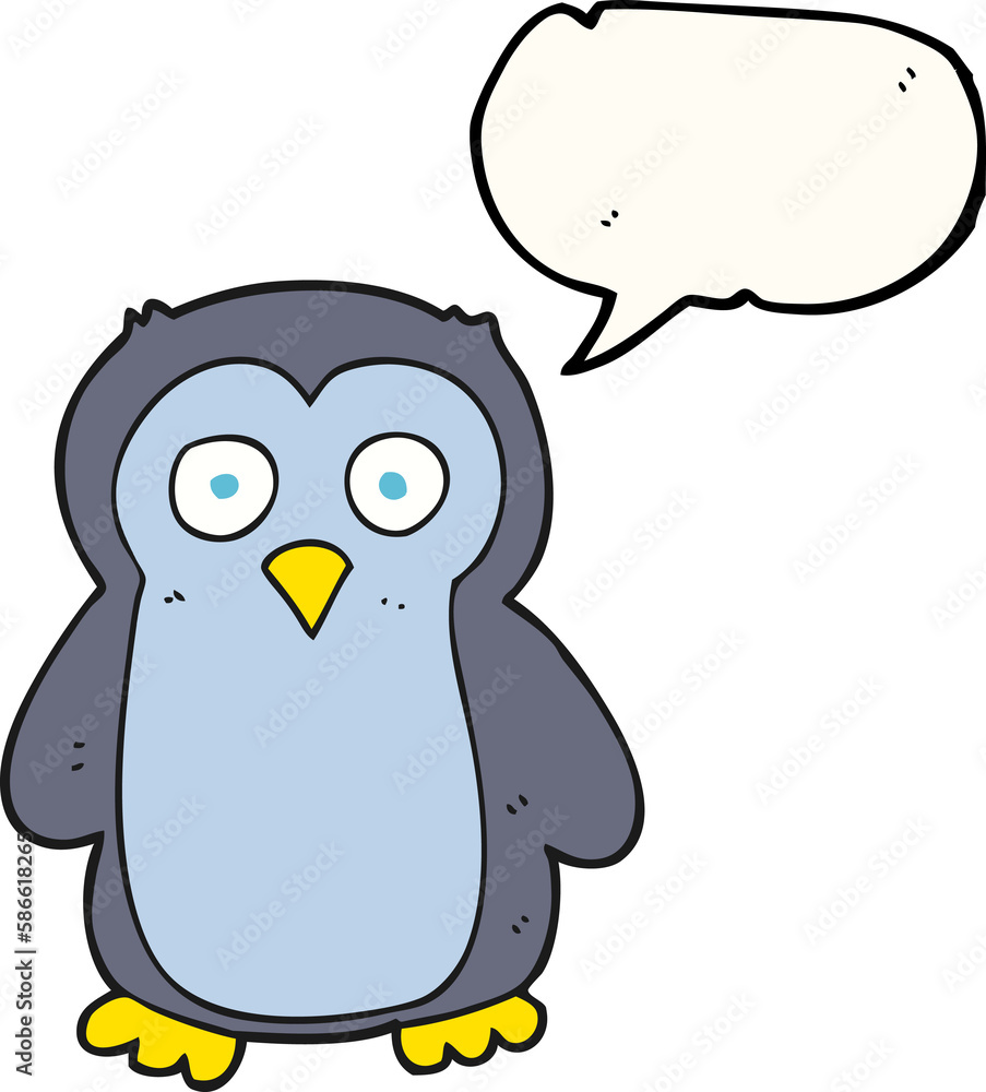 speech bubble cartoon penguin