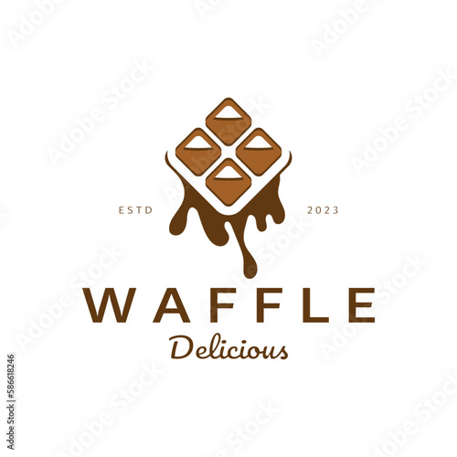 waffle logo simple illustration design,for pastry shop,emblem,badge,bakery business,pastry,bakery,vector