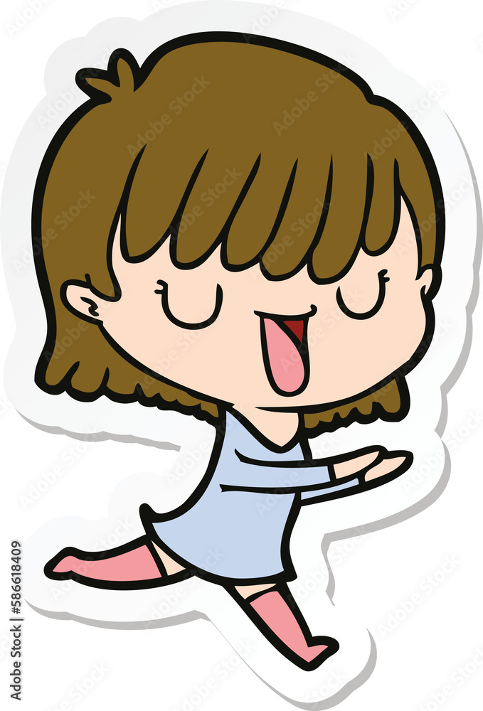 Fototapeta premium sticker of a cartoon woman