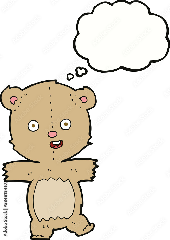cartoon dancing teddy bear with thought bubble cartoon dancing teddy bear with thought bubble