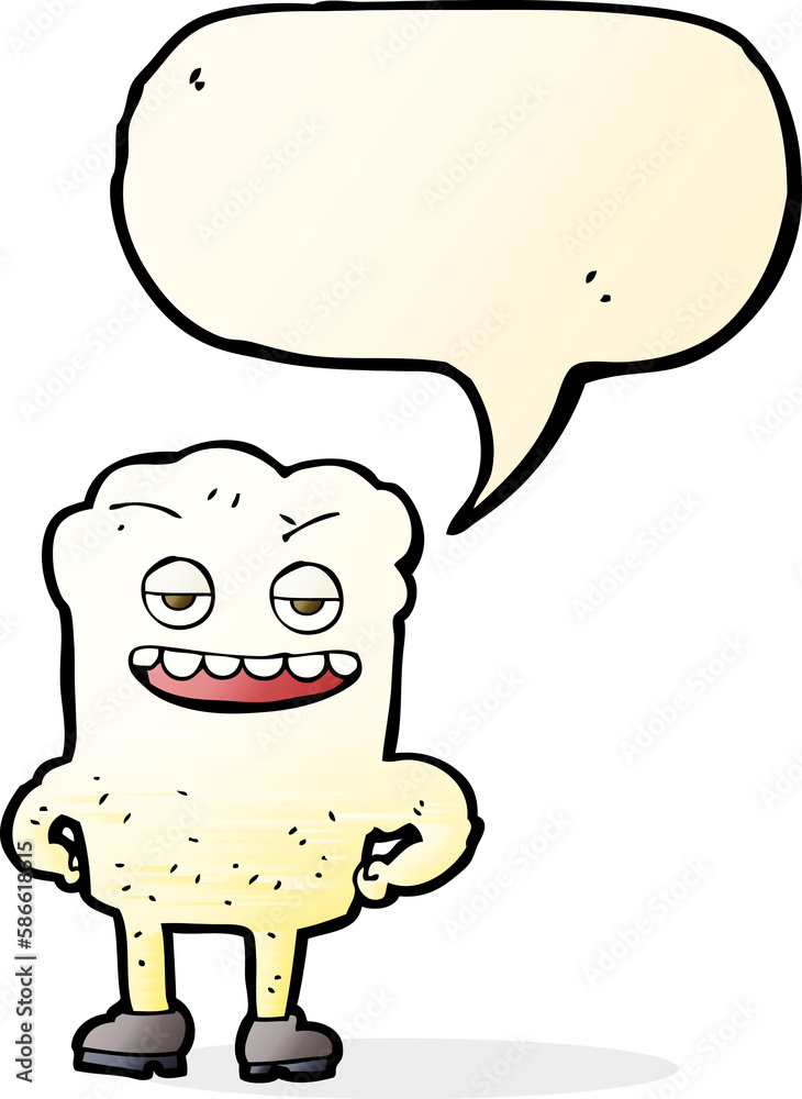 cartoon tooth looking smug with speech bubble cartoon tooth looking smug with speech bubble