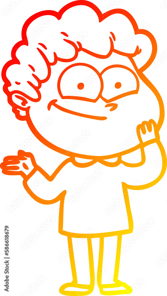 warm gradient line drawing cartoon happy man warm gradient line drawing cartoon happy man