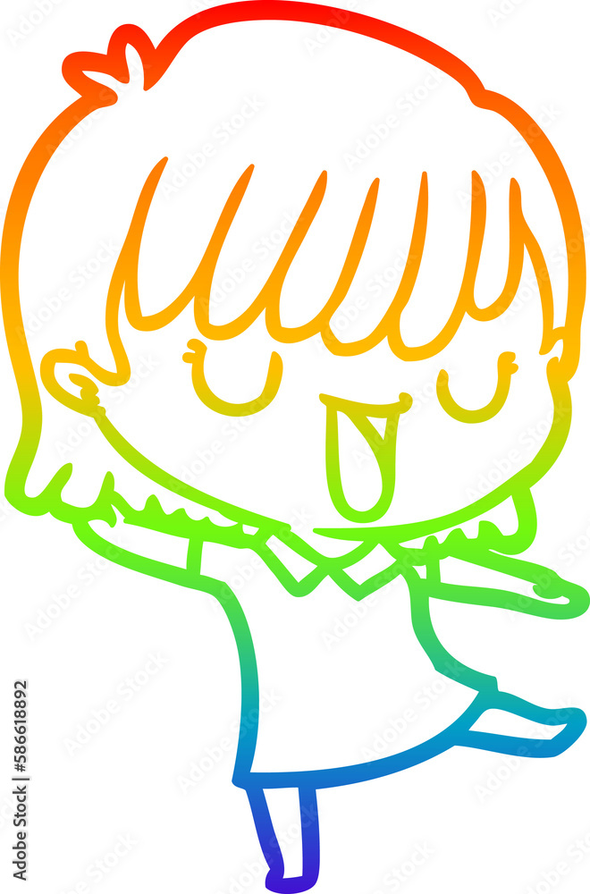 rainbow gradient line drawing cartoon woman rainbow gradient line drawing cartoon woman