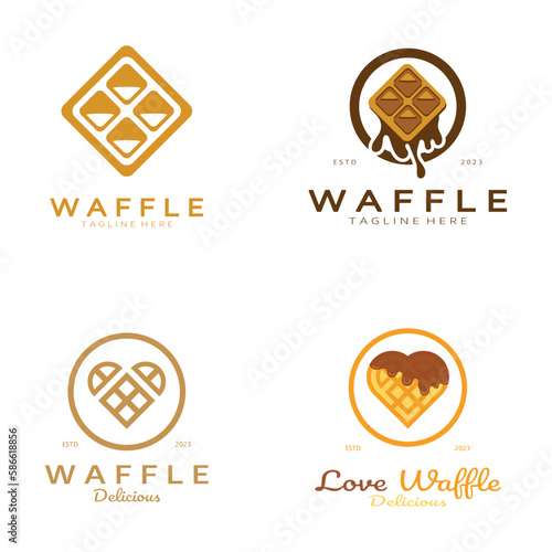 waffle logo simple illustration design,for pastry shop,emblem,badge,bakery business,pastry,bakery,vector