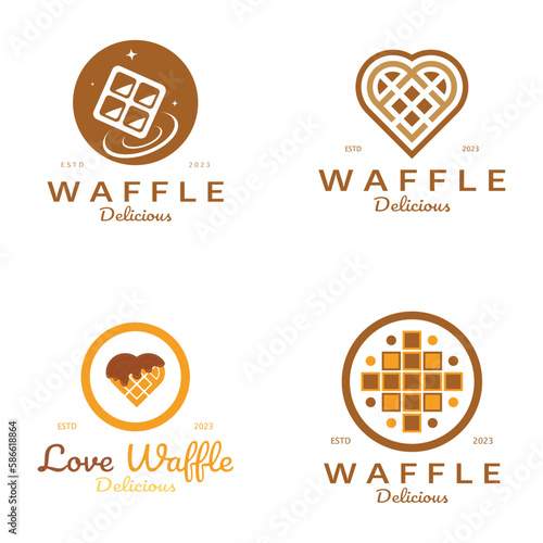 waffle logo simple illustration design,for pastry shop,emblem,badge,bakery business,pastry,bakery,vector
