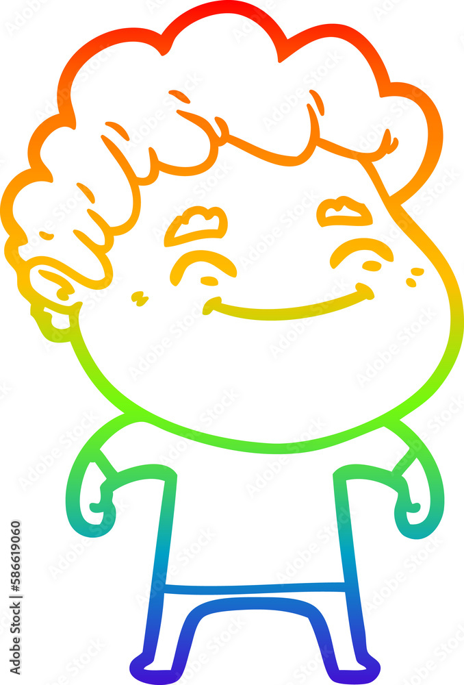 rainbow gradient line drawing cartoon friendly man rainbow gradient line drawing cartoon friendly man