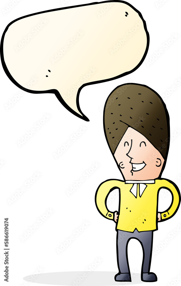 cartoon happy man with speech bubble cartoon happy man with speech bubble