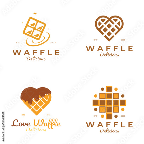 waffle logo simple illustration design,for pastry shop,emblem,badge,bakery business,pastry,bakery,vector