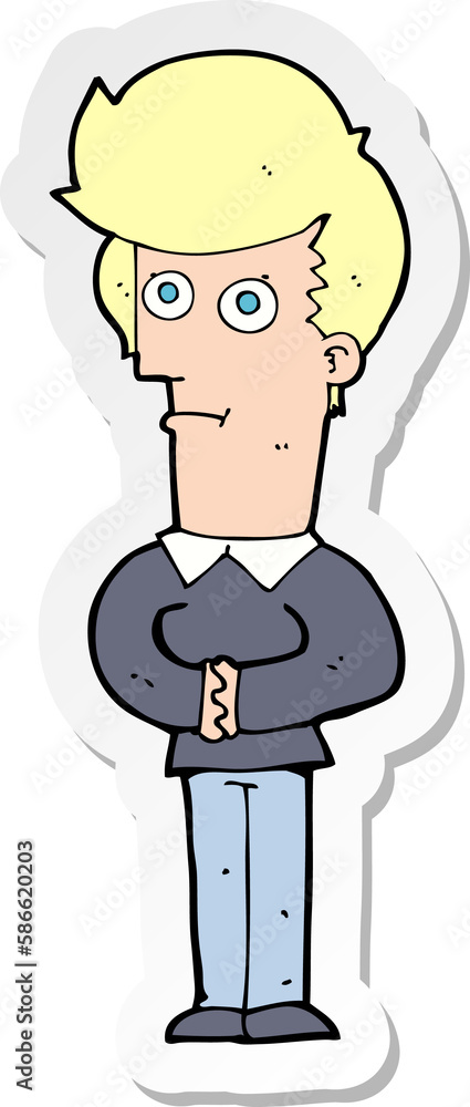 sticker of a cartoon man staring sticker of a cartoon man staring
