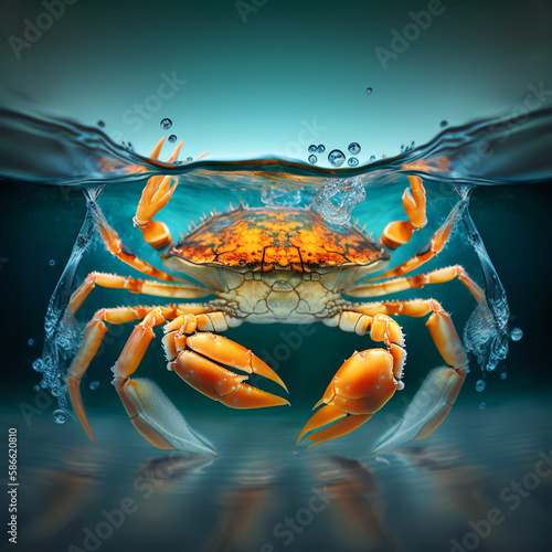 cool crab backgrounds in water © Yoshimura
