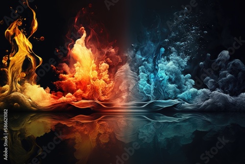 an abstract background image inspired by nature's elements - fire, water Generative AI