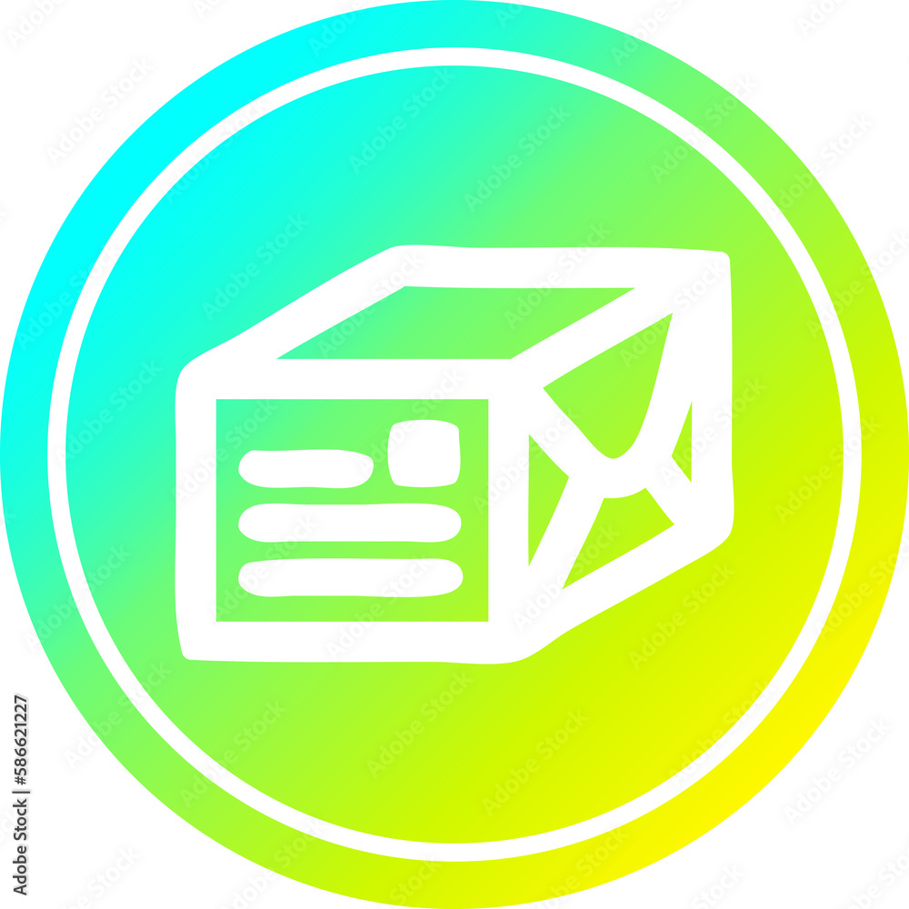 wrapped parcel circular in cold gradient spectrum wrapped parcel circular in cold gradient spectrum