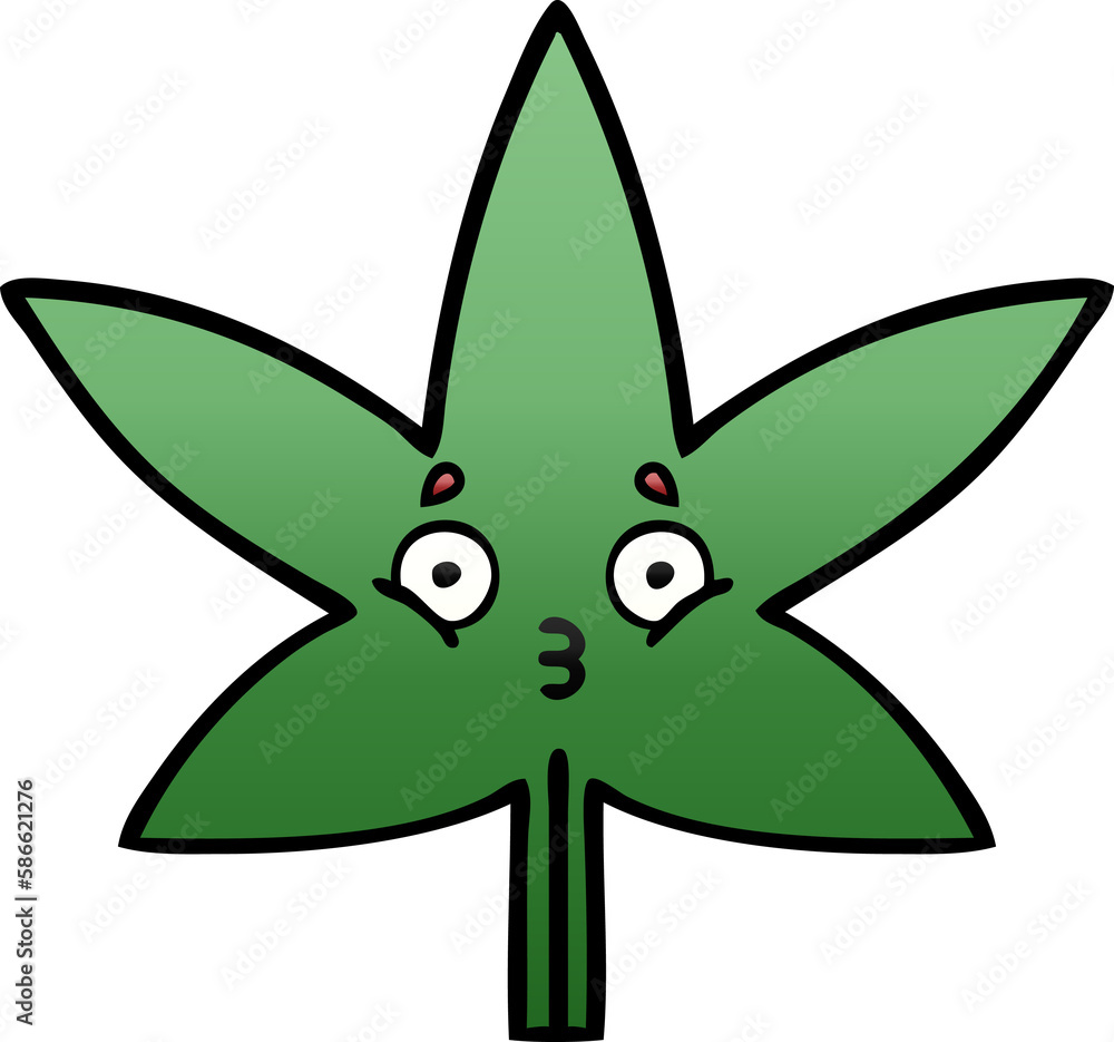 gradient shaded cartoon marijuana leaf gradient shaded cartoon marijuana leaf