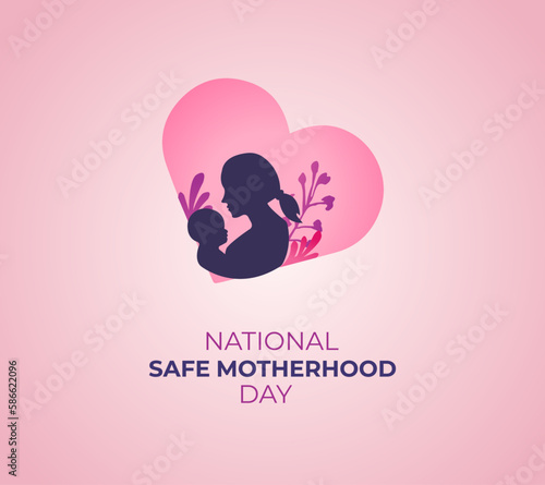 National Safe Motherhood Day. 11 April. Holiday Concept. flat illustration. vector illustrations design. 