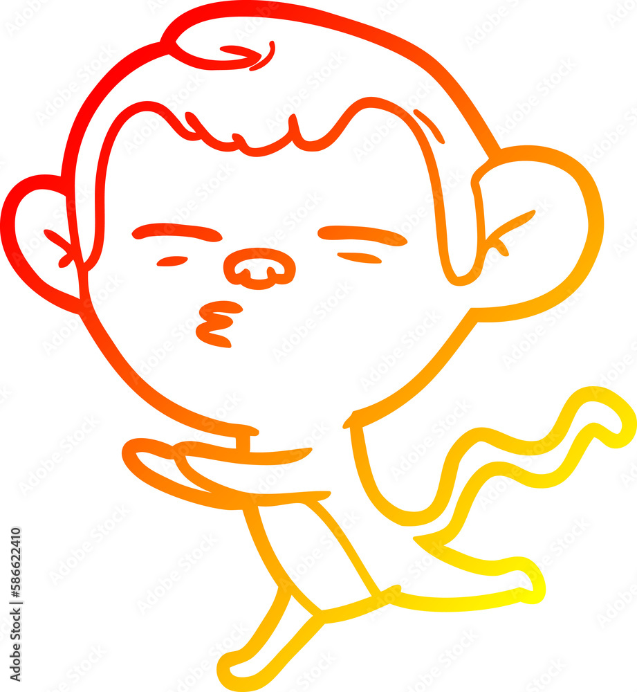 warm gradient line drawing cartoon suspicious monkey warm gradient line drawing cartoon suspicious monkey
