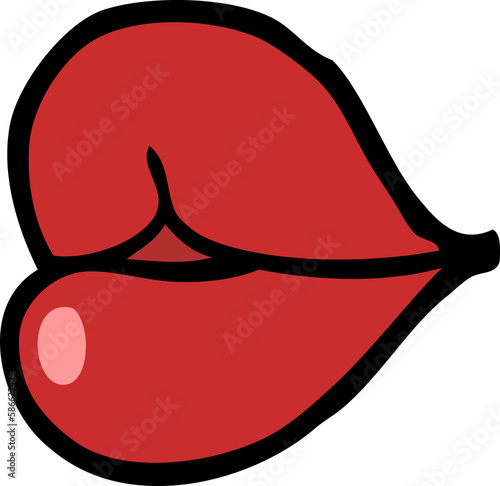 Canvas Print cartoon doodle red lips