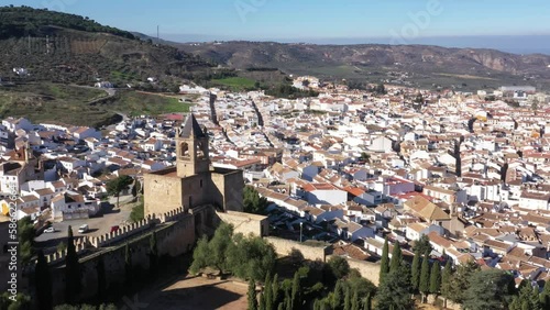 Aerial drone footage of Antequera: a spanish medieval and moorish town in Andalusia