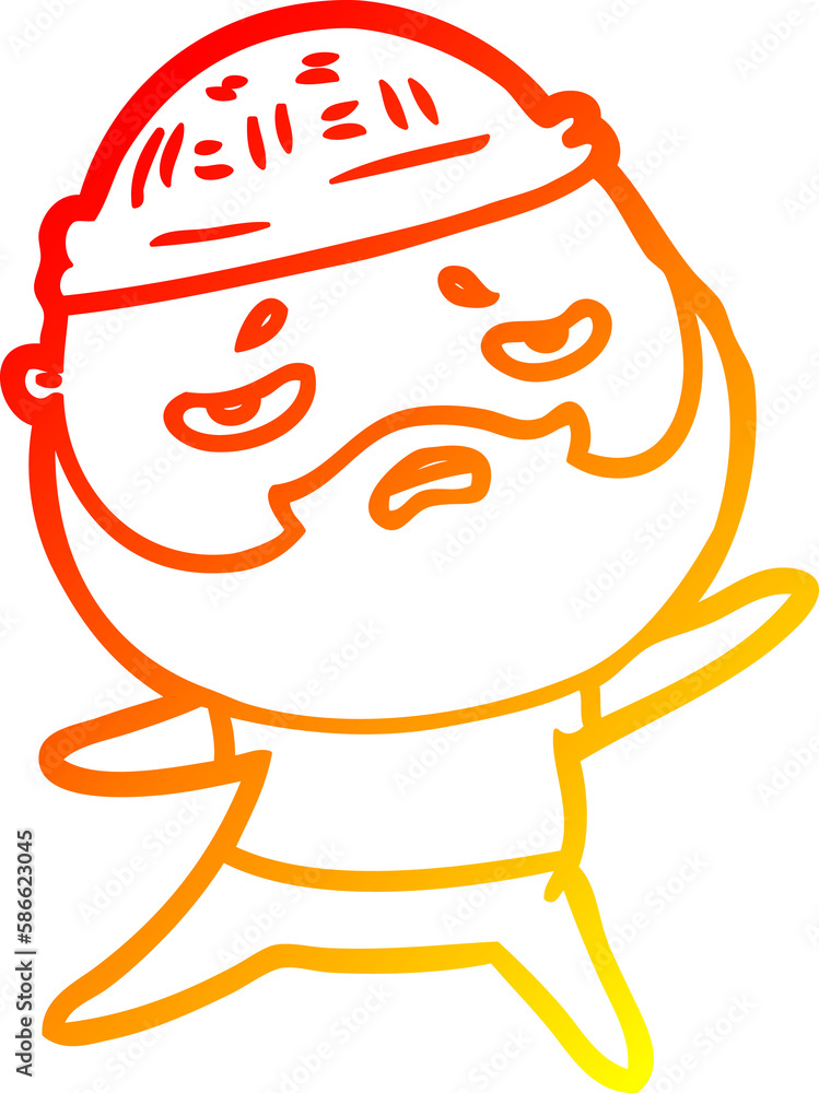 warm gradient line drawing cartoon worried man with beard warm gradient line drawing cartoon worried man with beard