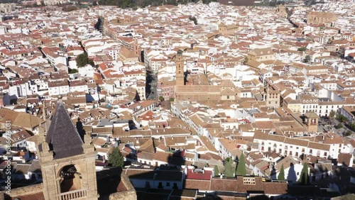 Aerial drone footage of Antequera: a spanish medieval and moorish town in Andalusia