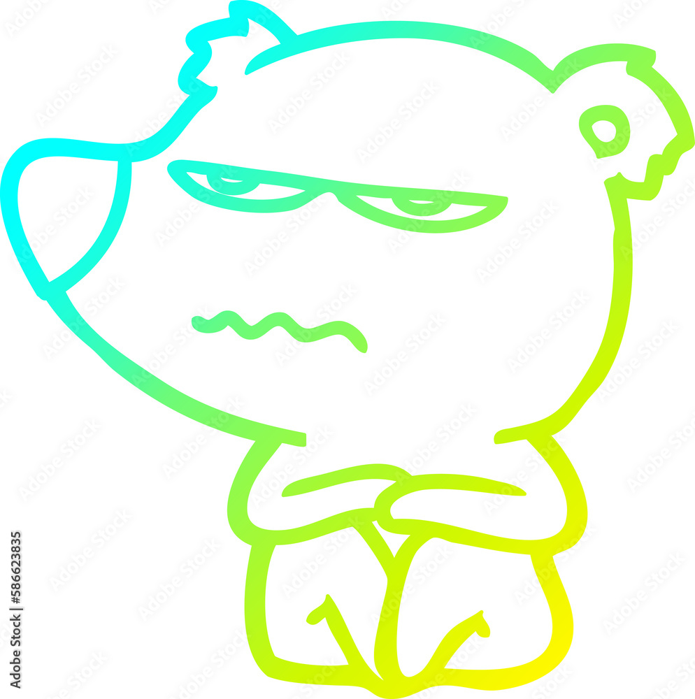 cold gradient line drawing angry bear cartoon cold gradient line drawing angry bear cartoon
