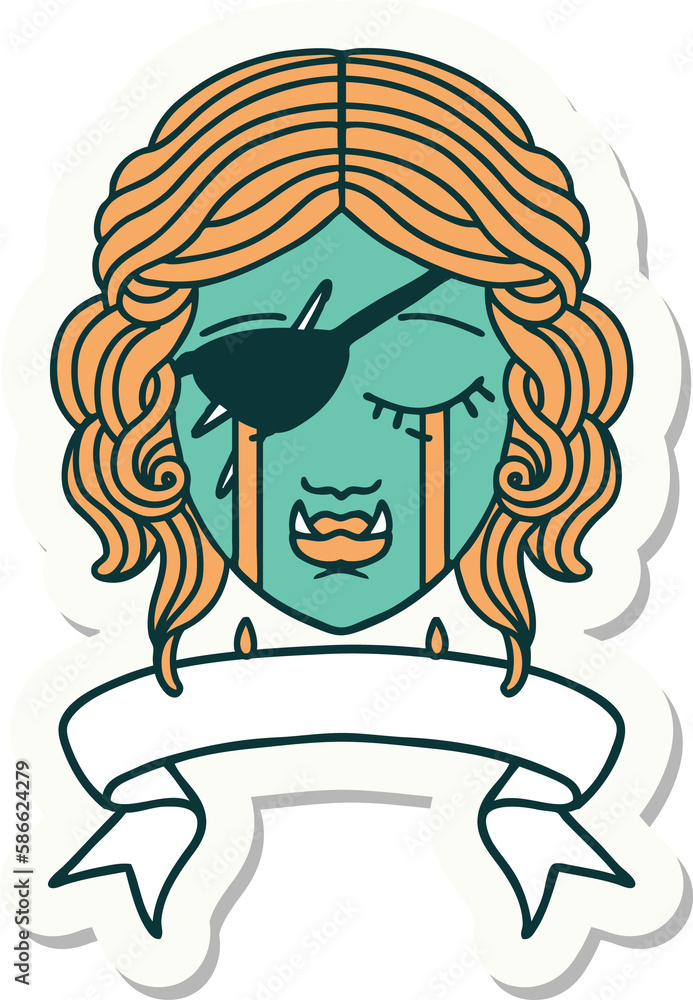 crying orc rogue character face sticker crying orc rogue character face sticker