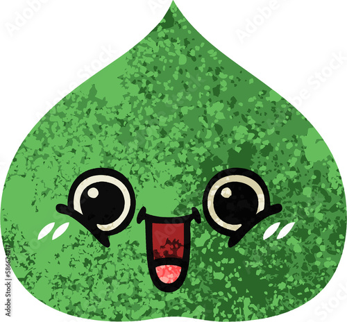 Obraz na plátne retro illustration style cartoon expressional leaf