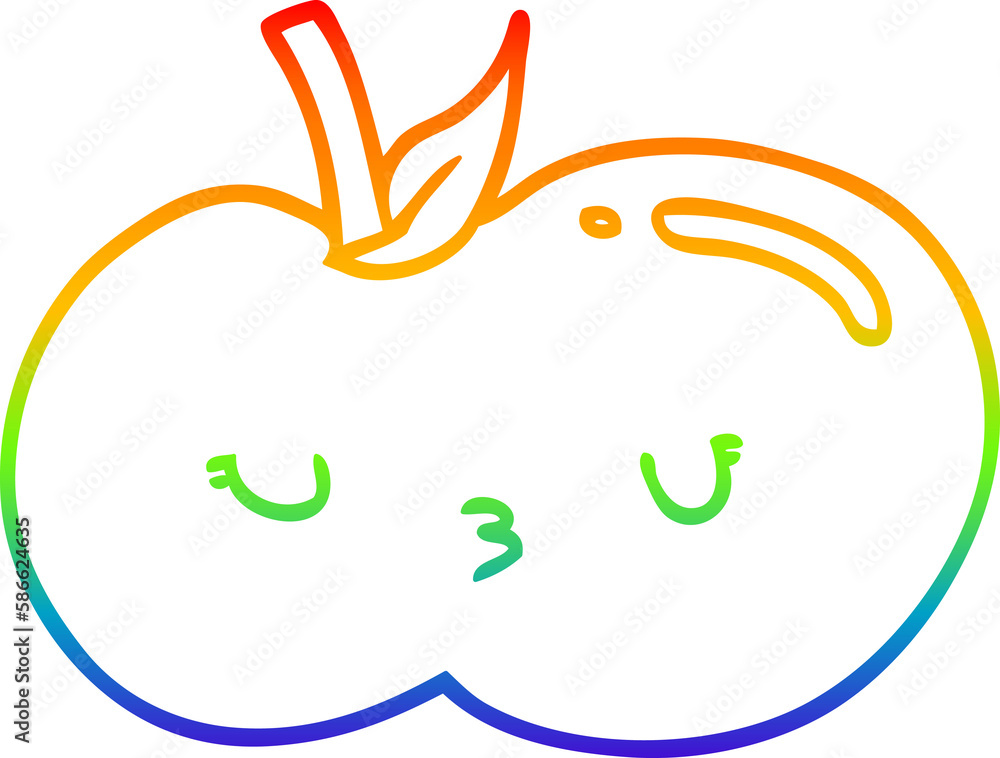 rainbow gradient line drawing cartoon cute apple rainbow gradient line drawing cartoon cute apple