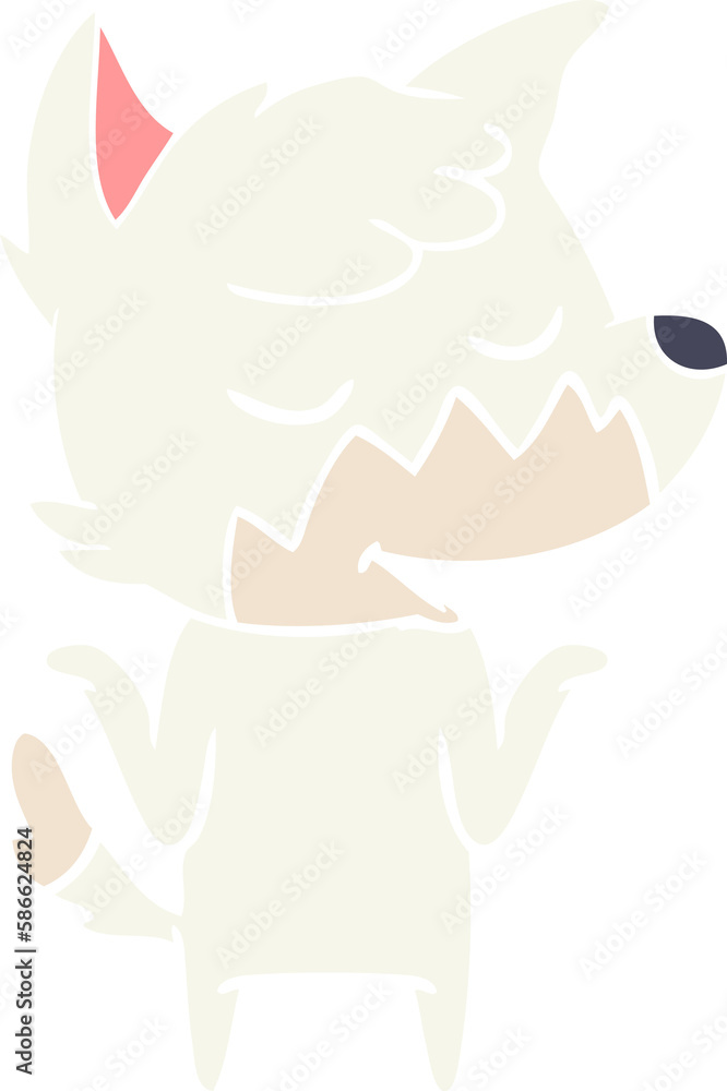 friendly flat color style cartoon fox