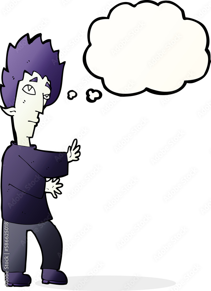 cartoon vampire with thought bubble cartoon vampire with thought bubble