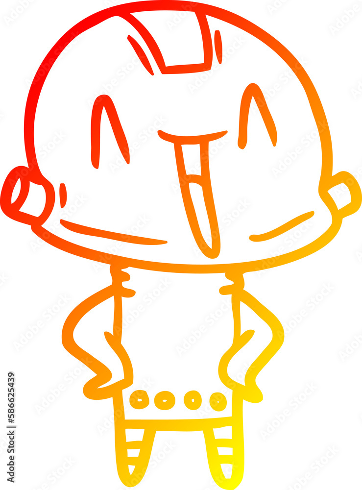 warm gradient line drawing cartoon robot warm gradient line drawing cartoon robot