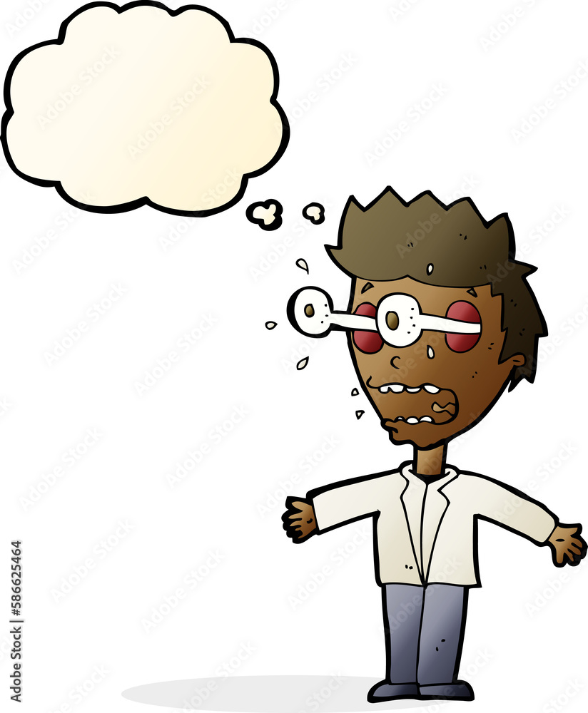 cartoon staring man with thought bubble cartoon staring man with thought bubble