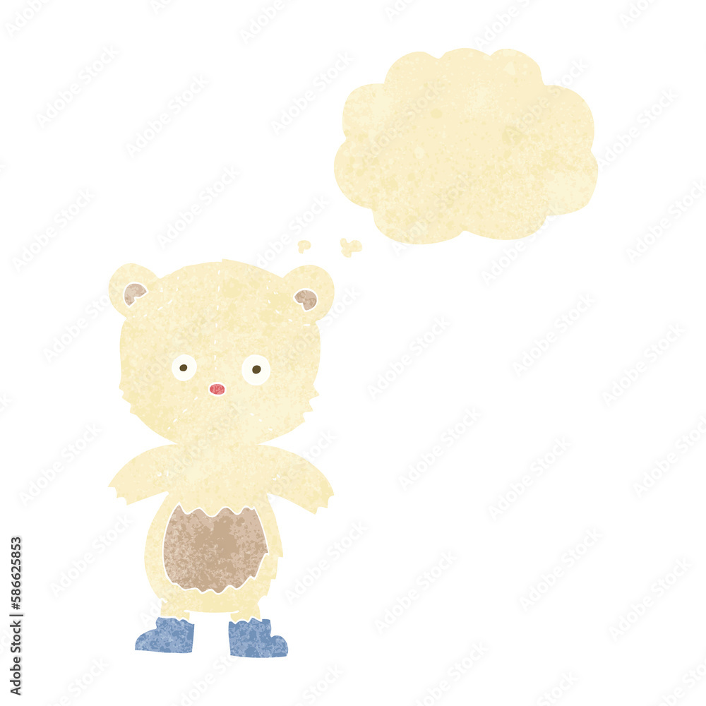 cartoon polar bear cub with thought bubble cartoon polar bear cub with thought bubble