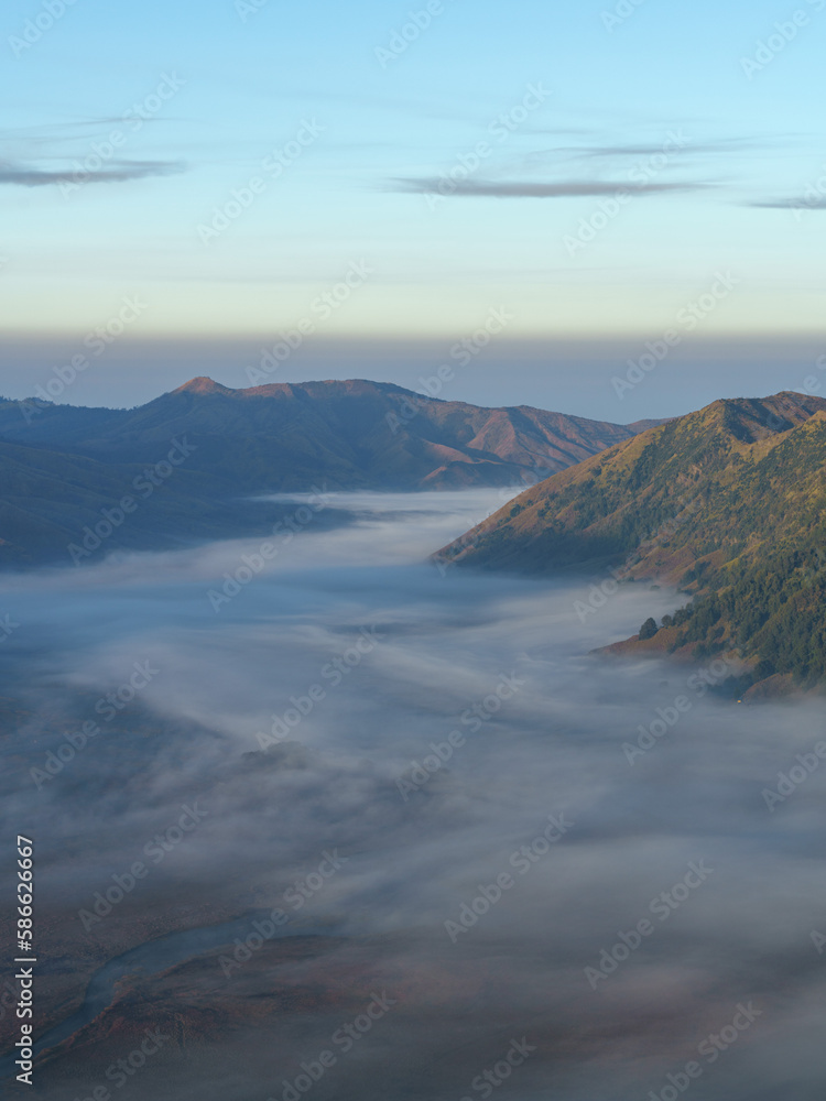 Sea of clouds at mount bromo, east java