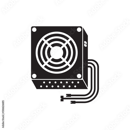 Computer power supply icon,logo illustration design template