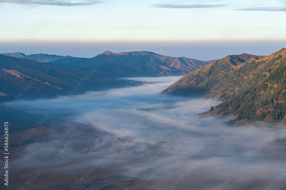 Sea of clouds at mount bromo, east java