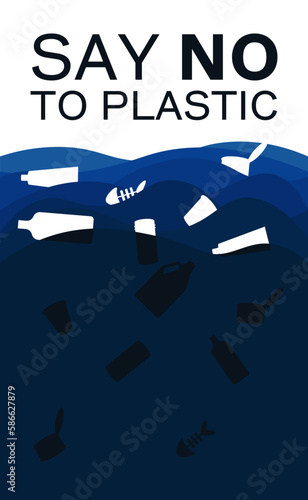 Ecological problem. Planet Earth is full of rubbish. Save the planet. Earth Day. Restoration of the ecology of the planet. Garbage in the ocean. Water pollution. plastic in water. Waste in the ocean