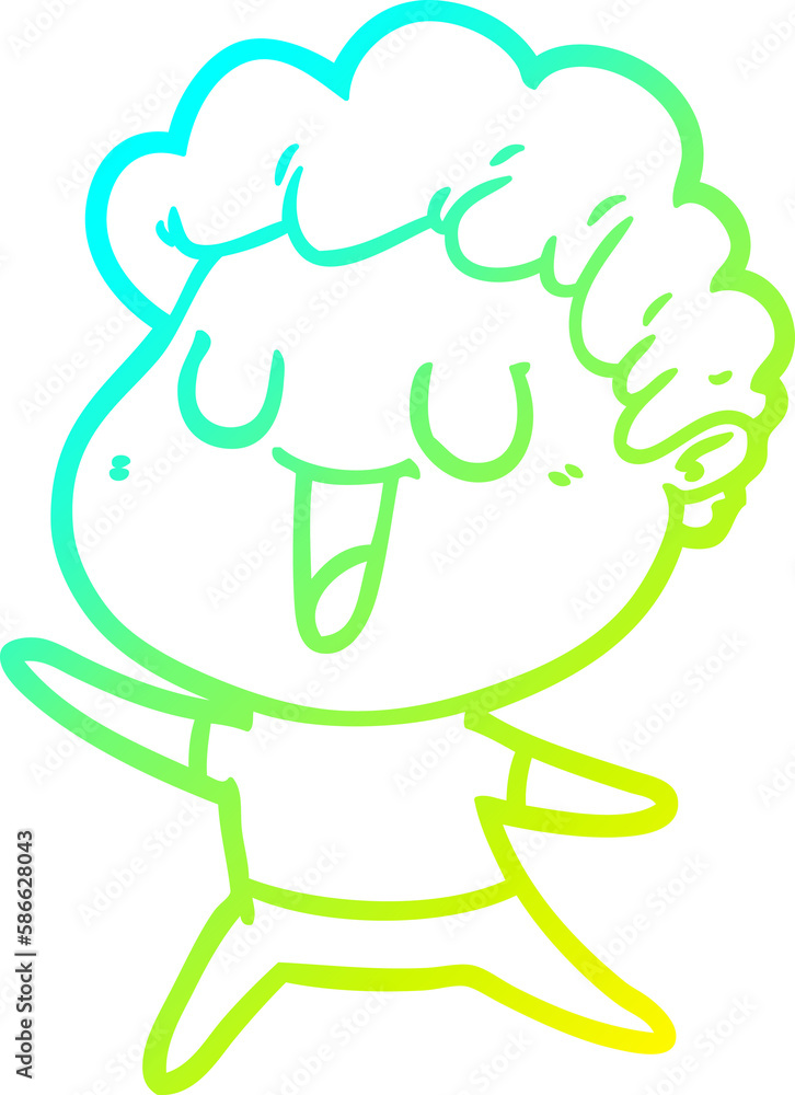 cold gradient line drawing laughing cartoon man cold gradient line drawing laughing cartoon man