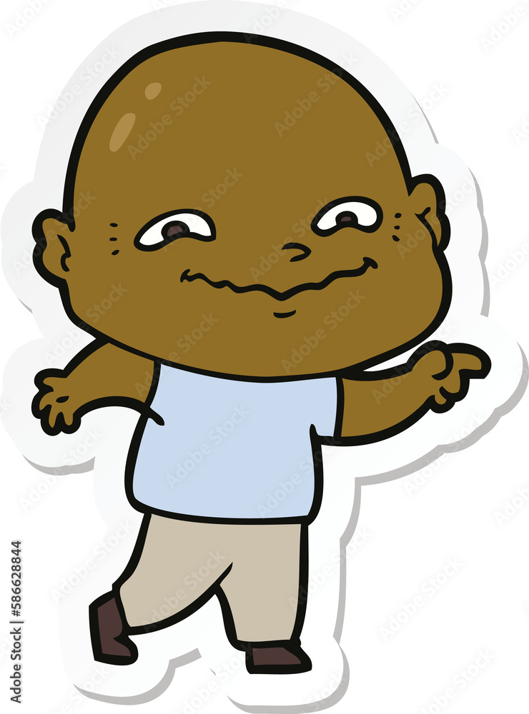 Obraz premium sticker of a cartoon creepy guy