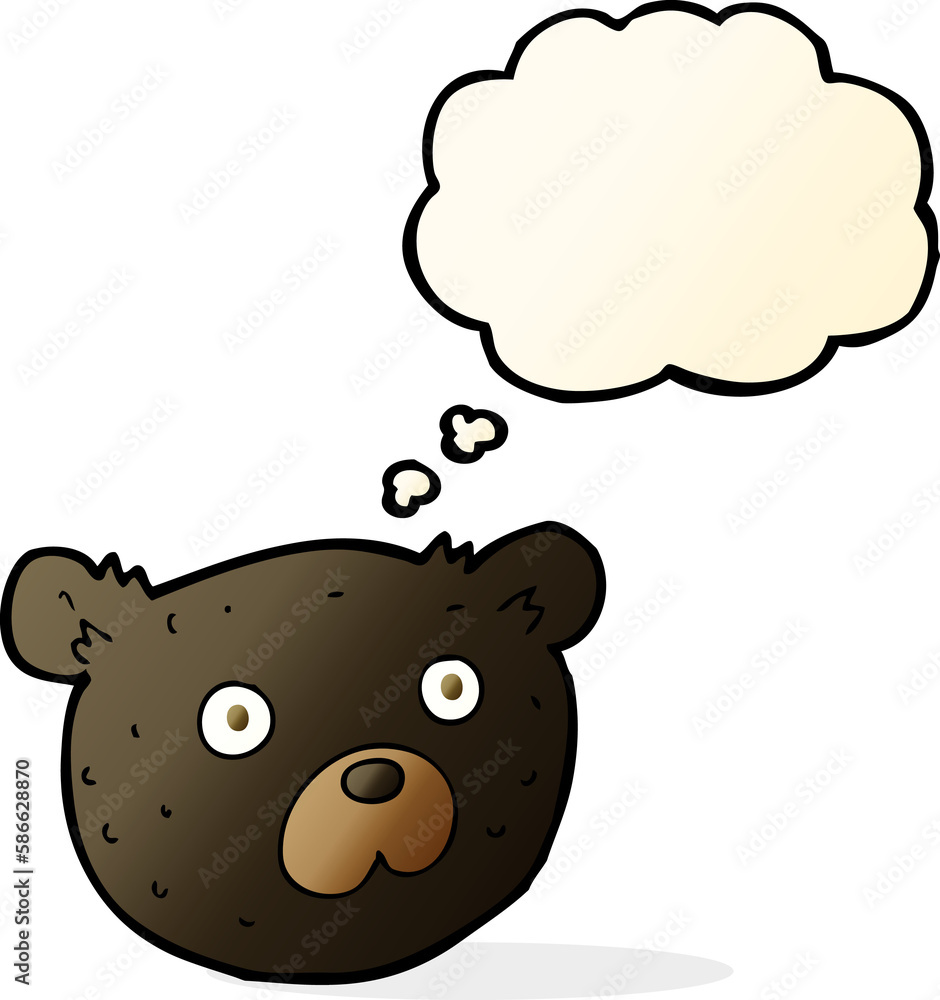 cartoon black bear with thought bubble cartoon black bear with thought bubble