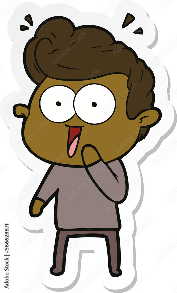 sticker of a cartoon man sticker of a cartoon man
