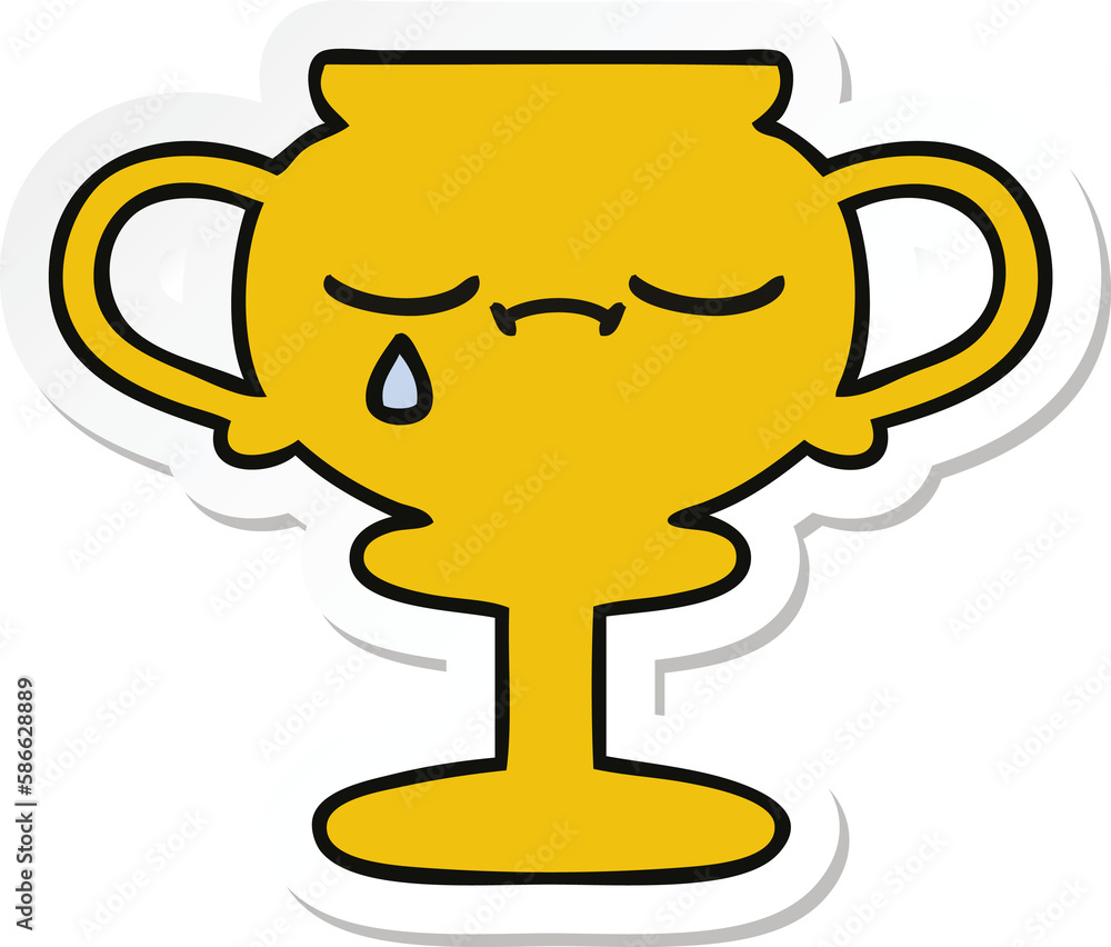 sticker of a cute cartoon trophy sticker of a cute cartoon trophy