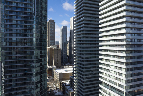 Wallpaper Mural View from Hotel Room on Skyscrapers in Toronto Ontario Canada in Winter Torontodigital.ca