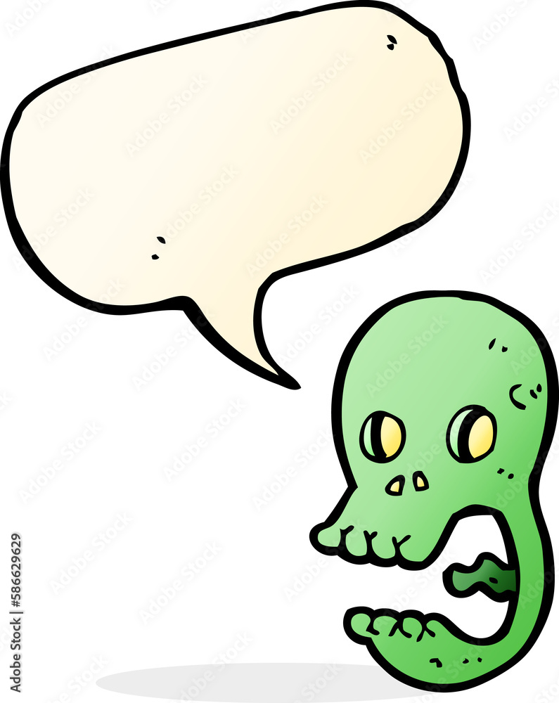 funny cartoon skull with speech bubble funny cartoon skull with speech bubble
