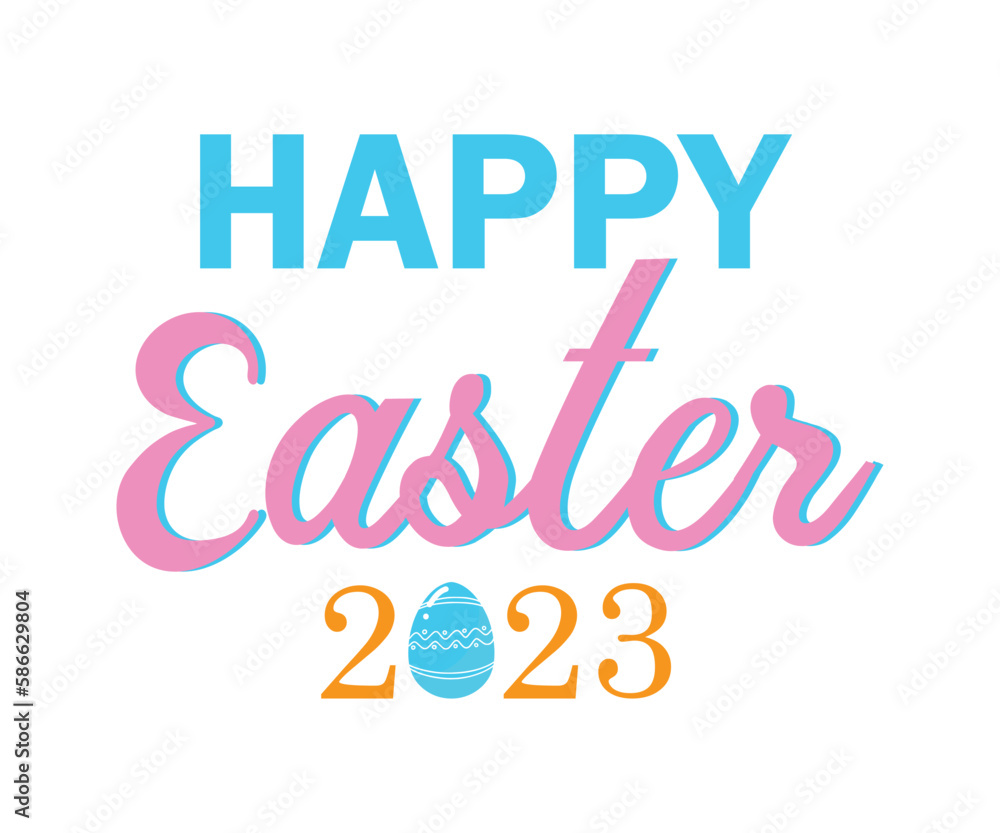 Happy Easter Bunny Rabbit 2023 T-shirt Design.