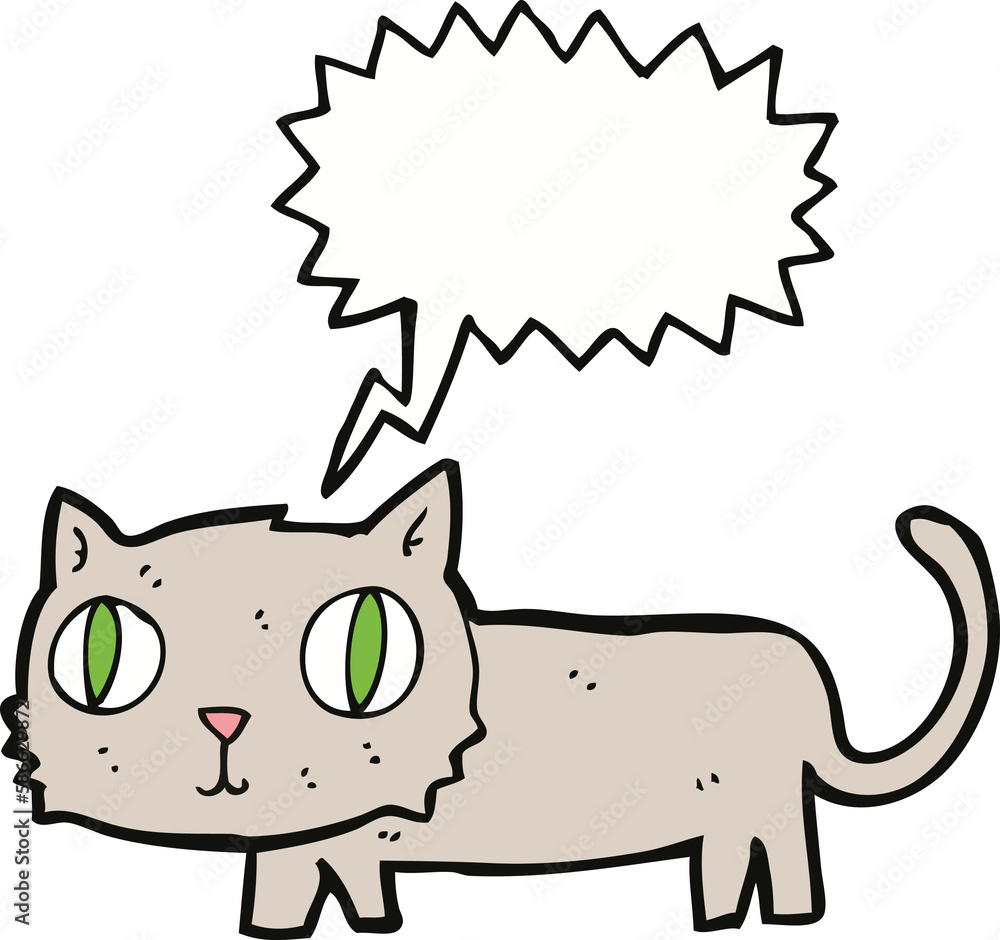cartoon cat with speech bubble cartoon cat with speech bubble
