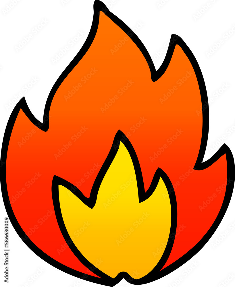 gradient shaded cartoon fire gradient shaded cartoon fire